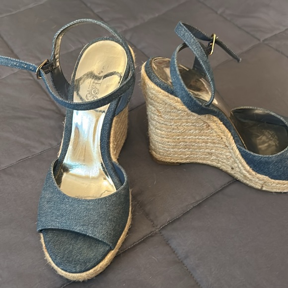 Denim espadrilles wedge sandals - Picture 3 of 6